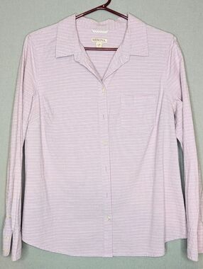 Merona Lavender and White Striped Button-Down Shirt